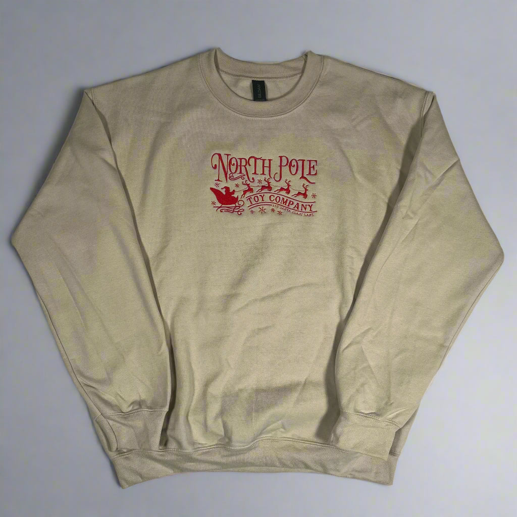 North Pole Toy Company Embroidered Christmas Crewneck Sweatshirt